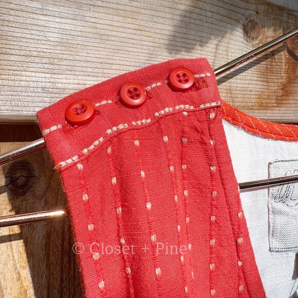 Ace & Jig Alley Jumper Sriracha Size Small Jumpsuit NWT Red Orange‎ Striped - Picture 7 of 17